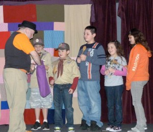 cub scouts with magician